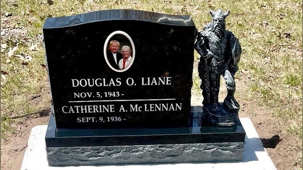 Viking statue stolen from gravestone in cemetery on Lac Mille Lacs, sheriff says — WCCO / CBS Minnesota, Rosemount Community news