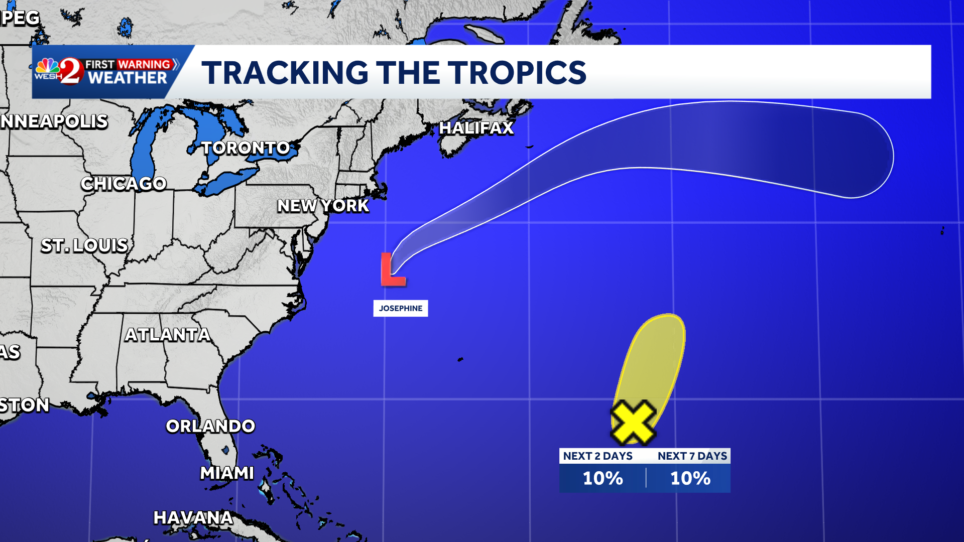 Tracking Subtropical Storm Josephine: Maps, spaghetti models — WESH 2 Orlando