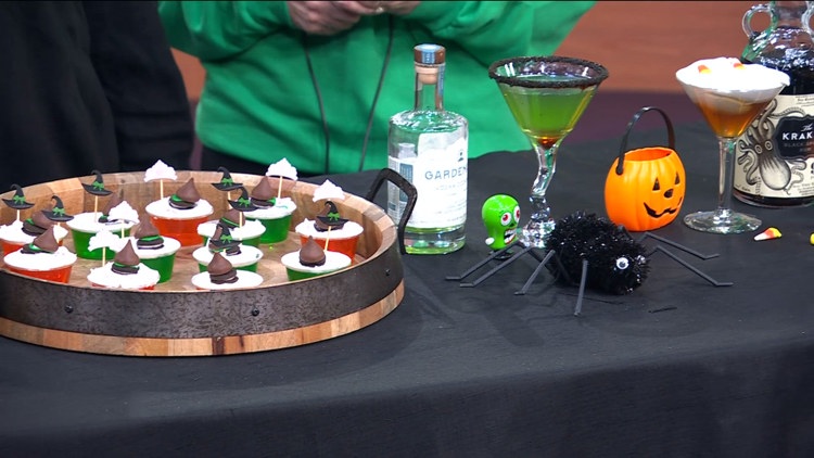 Halloween themed drinks at a festive gathering